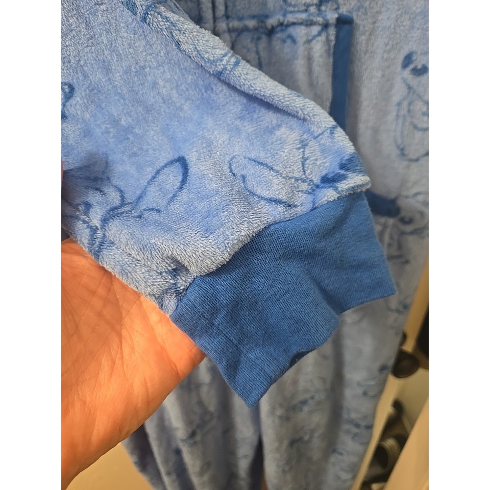 Disney Lilo & Stitch Women's XL Fleece One Piece Pajamas Blue Hooded Zip-Up NWOT - Picture 5 of 9